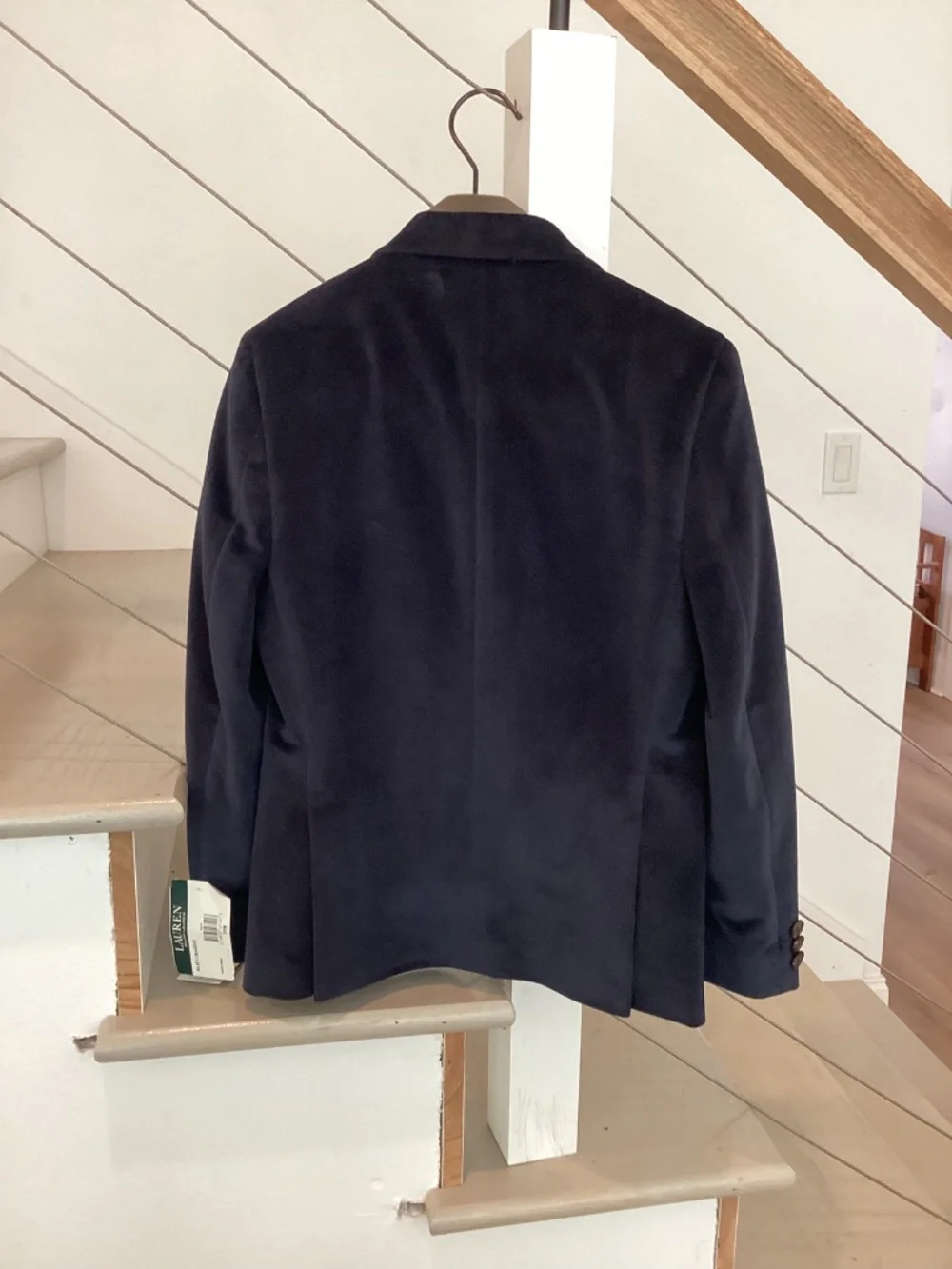 Lauren Ralph Lauren Blue Velvet Blazer Boys Size 10R Navy Button Church Wedding